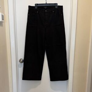 Banana Republic Black High Rise Stretch Wide-Leg Jeans